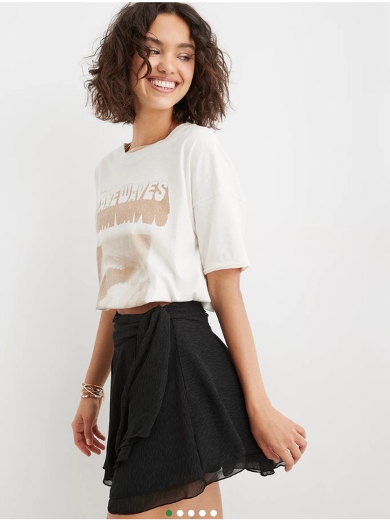 aerie Dresses & Skirts - Aerie Black Chiffon Wrap Skirt